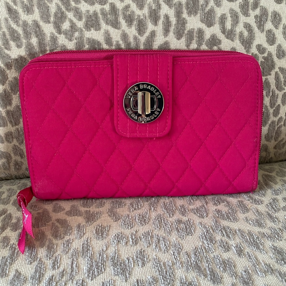 Vera Bradley hot pink turnlock wallet